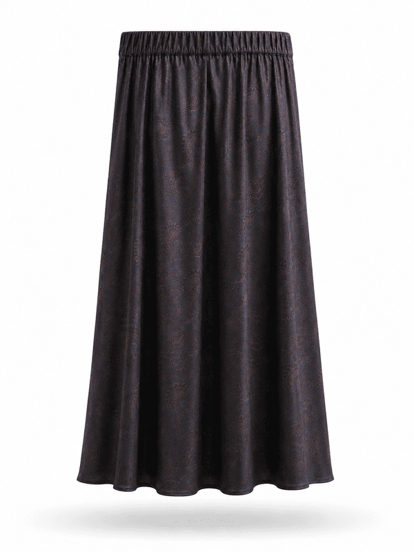 Amuse Silkeskjørt Margit 888BrownPrintAW26