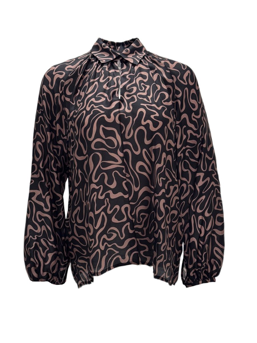 Amuse Bluse Hilde 999BlackPrintSS26