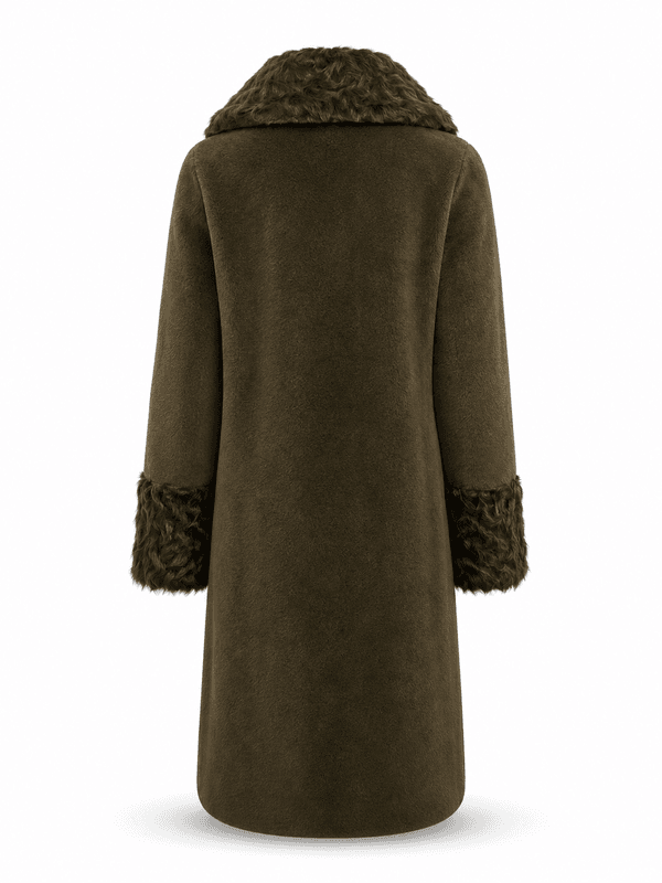 Amuse Shearling Coat Oprah Olive