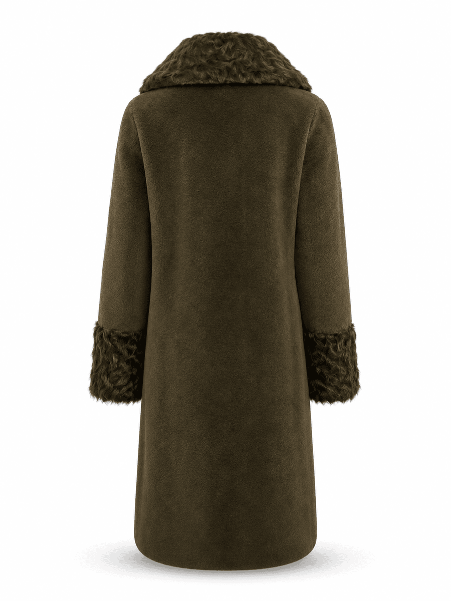 Amuse Shearling Coat Oprah Olive