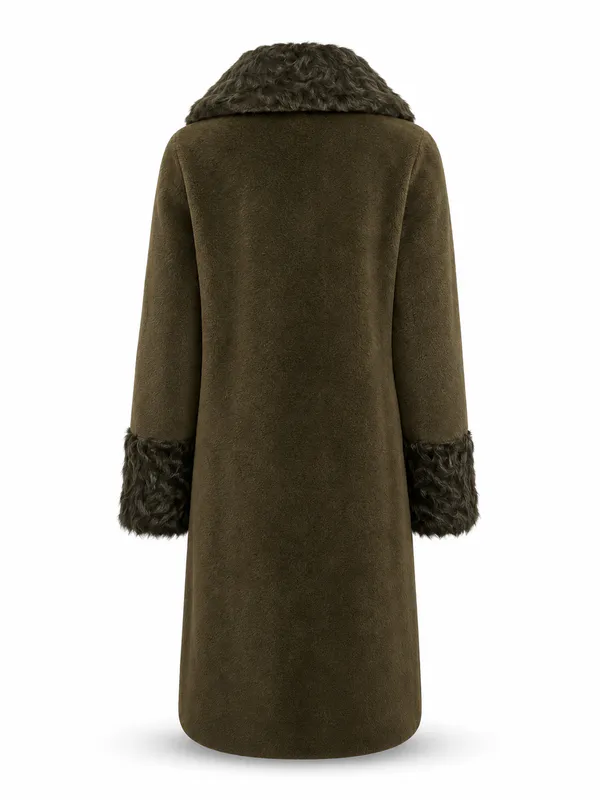 Amuse Shearling Coat Oprah Olive