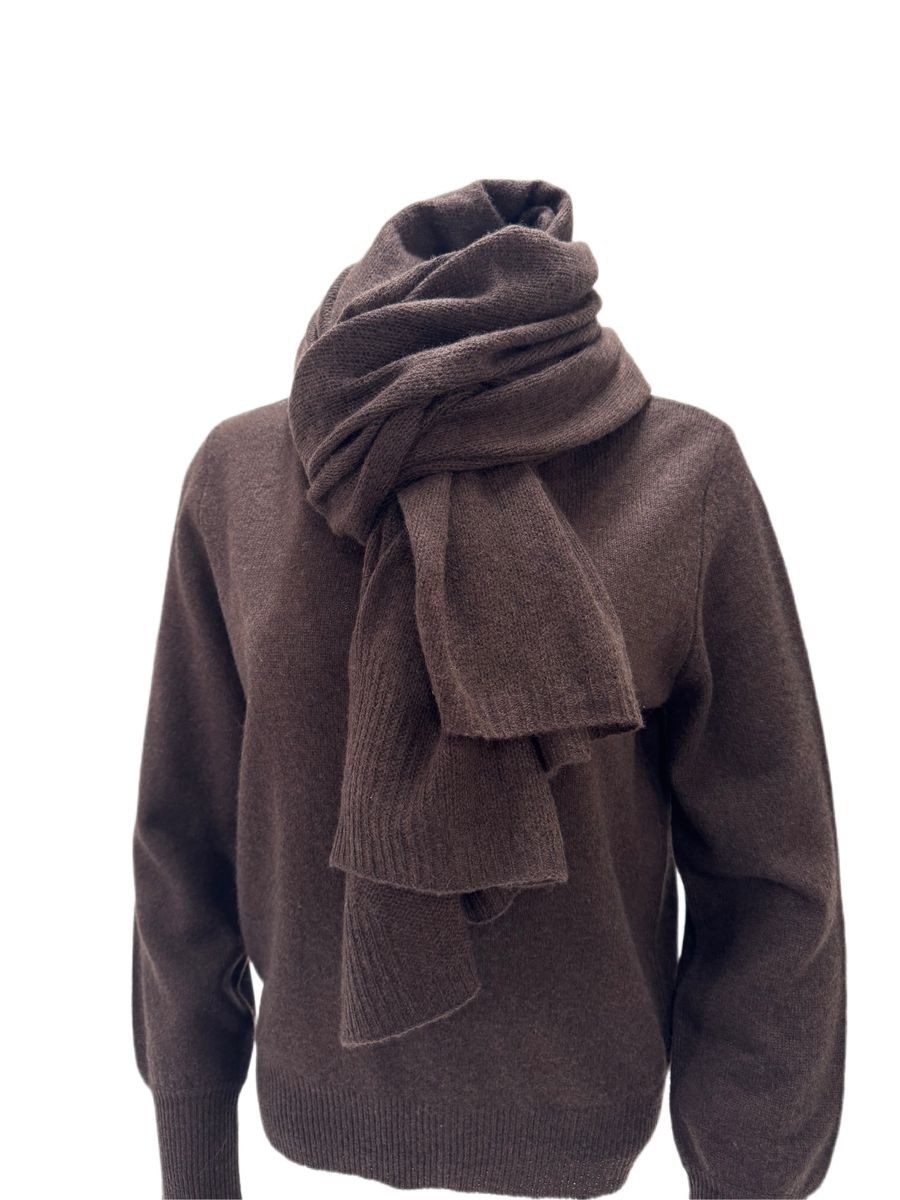 Amuse Knitted Scarf Evelina 110BrownAW26