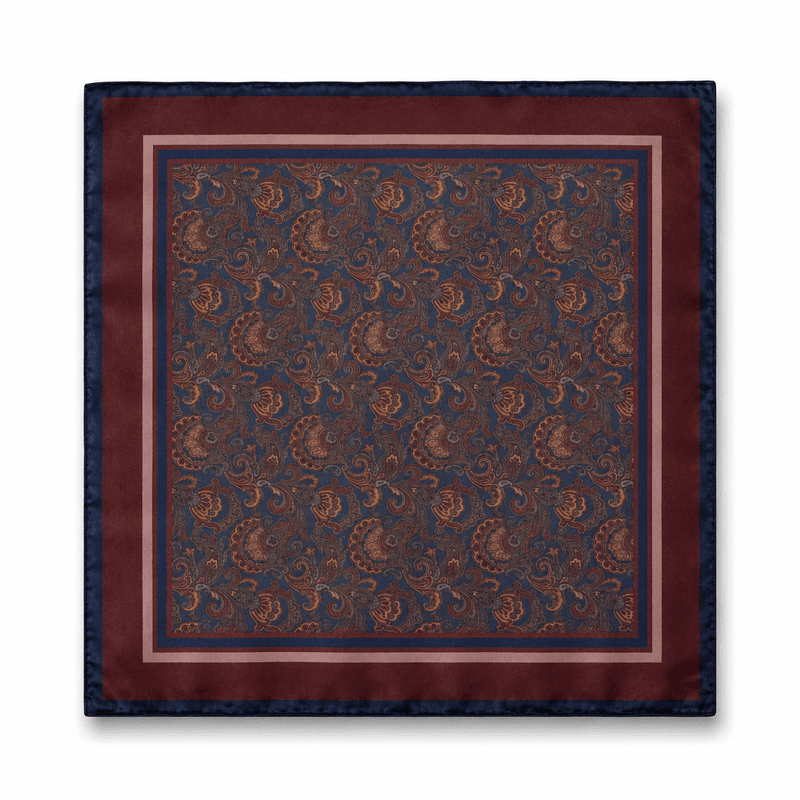 Amuse Silkeskjerf Greta 188Paisley/Navy PrintAW26