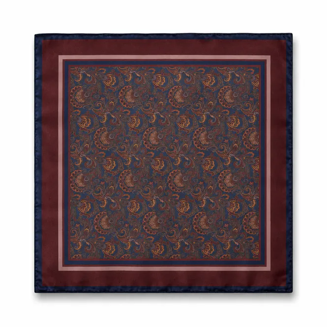 Hovedbilde Amuse Silkeskjerf Greta 188Paisley/Navy PrintAW26